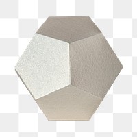 3D silver pentagon paper craft design element