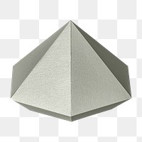 3D gray diamond shaped paper craft design element