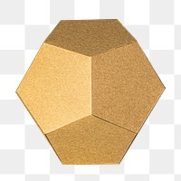 3D golden pentagon shaped paper craft design element