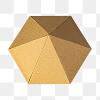 3D golden diamond shaped paper craft on design element