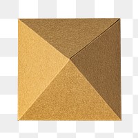 3D golden pyramid paper craft design element