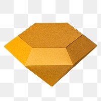 3D golden diamond shaped paper craft design element