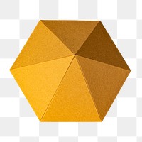 3D golden diamond shaped paper craft on a design element 