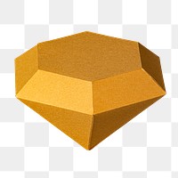 3D golden diamond shaped paper craft design element