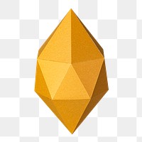 3D golden octahedral polyhedron shaped paper craft design element