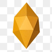 3D golden octahedral polyhedron shaped paper craft design element
