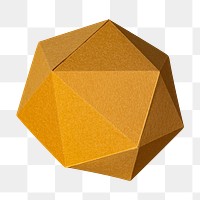 3D golden pentagon shaped paper craft design element