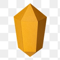 Gold hexagonal prism paper craft design element