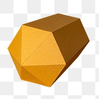 Gold hexagonal prism paper craft design element