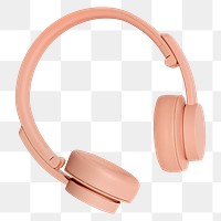 Pastel pink wireless headphone design element