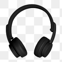 Black wireless headphone design element