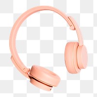 Pastel pink wireless headphone design element