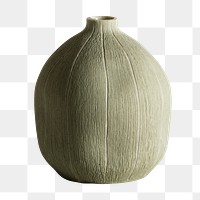 Gray ceramic textured vase design element