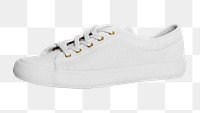 Unisex white sneakers with copy space 