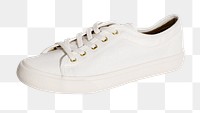 Unisex white sneakers with copy space 