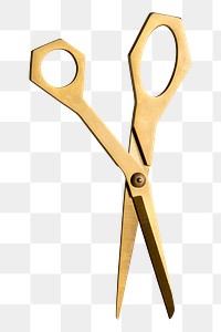 Shiny golden scissors design element