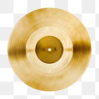 Golden vinyl record design element 