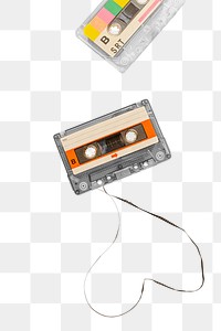 Old school cassette tape design element 