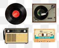 Retro music player collection design resources 
