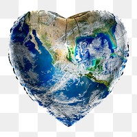 World map print on a heart shaped balloon design element