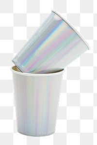 Two holographic plastic cups design element 