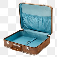 Unlock vintage brown leather briefcase design element