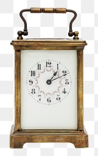 Vintage wooden clock with a handle design element