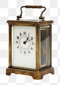 Vintage wooden clock with a handle design element