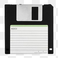 Black floppy disk design element 