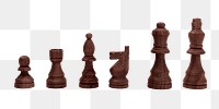 Dark wood chess pieces design element