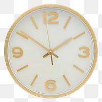 Round gold analog clock design element