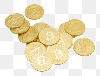 Golden bitcoins cryptocurrency design element 