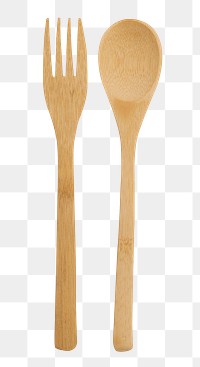 Wooden spoon and fork design element