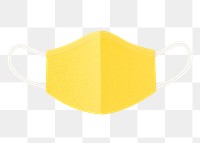 Paper craft surgical mask element yellow transparent png