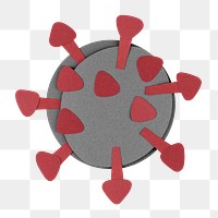 Gray paper craft coronavirus cell element transparent png