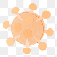 Orange paper craft coronavirus cell element transparent png