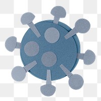 Blue paper craft coronavirus cell element transparent png