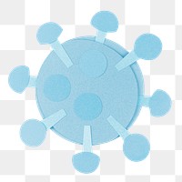 Blue paper craft coronavirus cell element transparent png