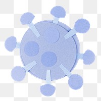Purple paper craft coronavirus cell element transparent png