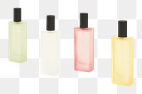 Collection of colorful perfume packaging design element