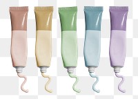 Collection of unlabeled colorful beauty care tube design element