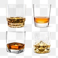 Png whisky neat in glasses set