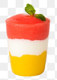Layered berry yogurt and mango smoothie transparenrt png