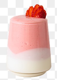 Layered strawberry and yogurt smoothie transparent png
