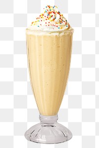 Vanilla milkshake with whipped cream transparent png