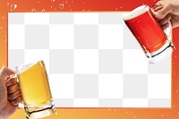 Png beer glass frame with design space