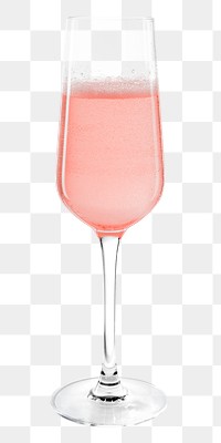 Rose wine png in a crystal glass