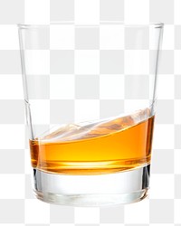 Png glass with swirling whisky neat 