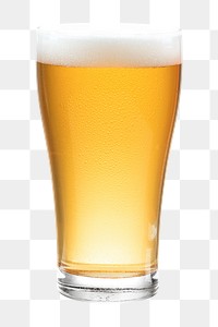 Beer with froth png in a glass mockup