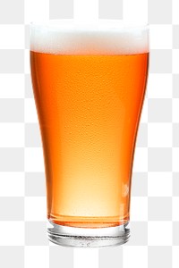 Beer with froth png in a glass mockup